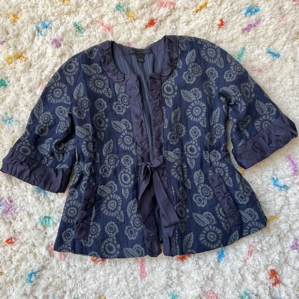 Marc By Marc Jacobs | Navy Tapestry Ribbon Trim Jacket Y2K